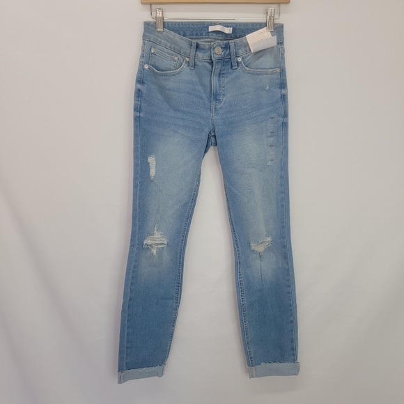 WOMEN'S LC Lauren Conrad Feel Good Cuffed Midrise Skinny Ankle Jeans - Picture 4 of 16